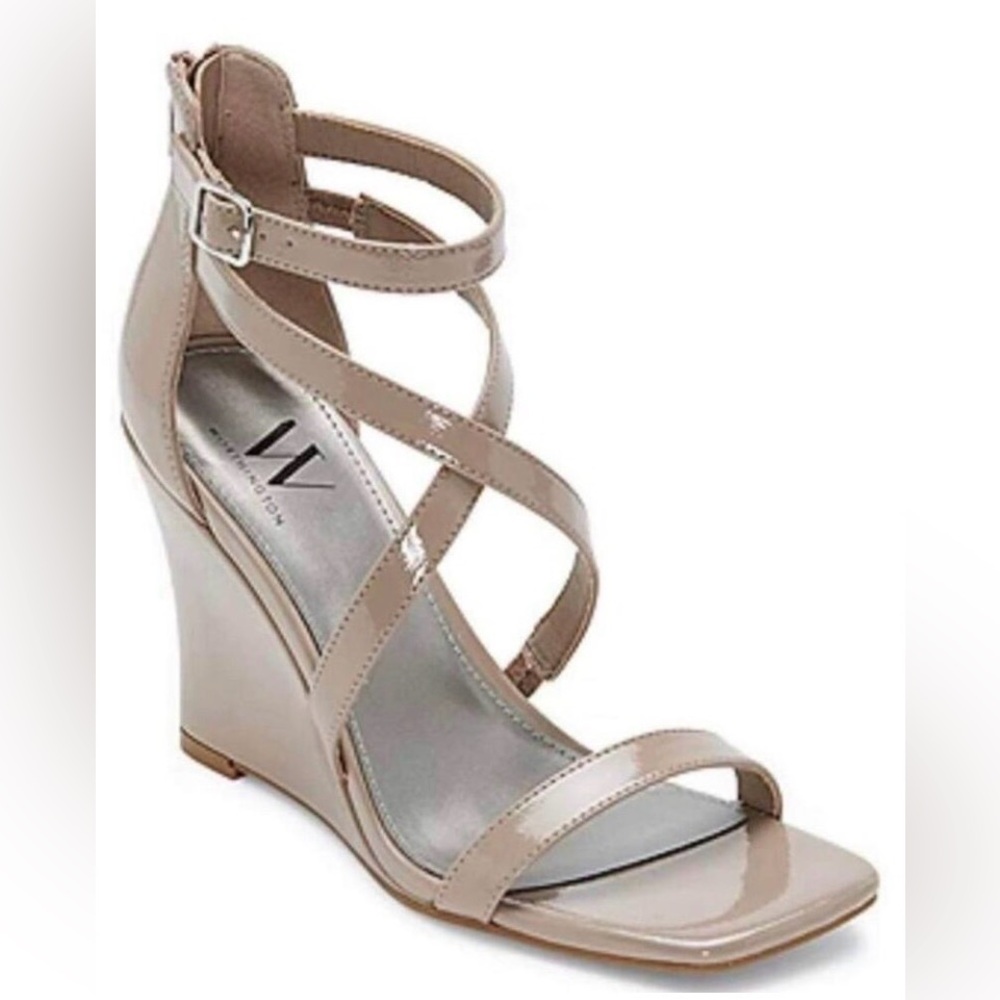Worthington Patent Wedge Strappy Heels